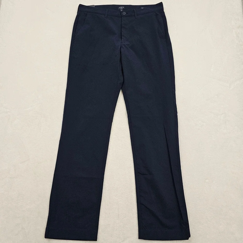 NEW J.Crew Flex Straight Leg Pants Mens 31x31 Navy Blue AA713 Performance Preppy